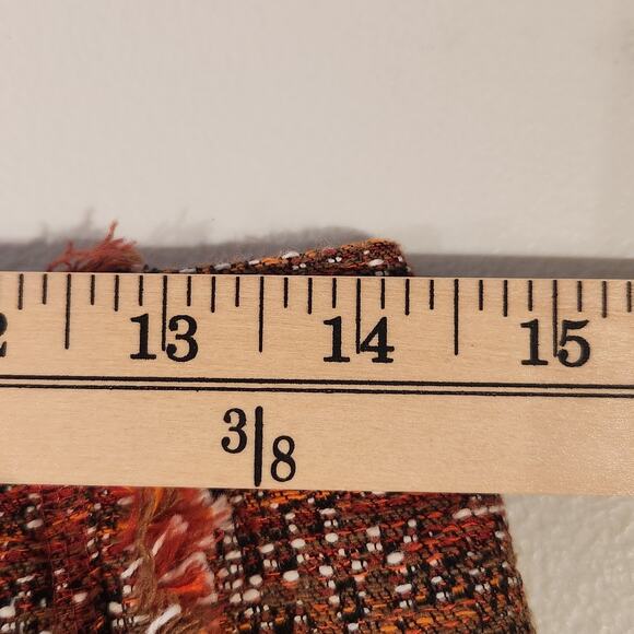 W By Worth Womens Orange Tan Tweed Fringe Lined Mini Skirt Size 2 Dark Academia - Picture 8 of 11